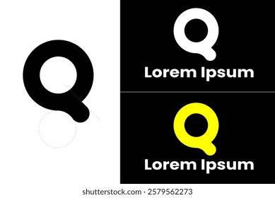 Q Logo - Minimalist Geometric Logo: A Monochrome, High-Contrast, and Versatile Design