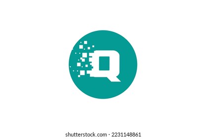 Q logo PIXEL for branding company. DIGITAL template vector illustration for your photo profile.