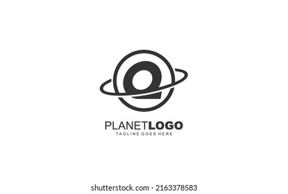 Q logo planet for identity. world template vector illustration for your brand.
