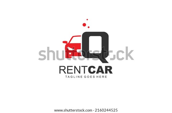 Q logo rental for branding
company. transportation template vector illustration for your
brand.