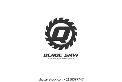 Q logo sawmill vector for woodworking company. initial letter carpentry template vector illustration for your brand.