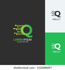 q logo tech template vektor
