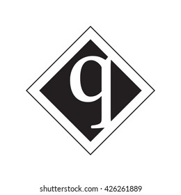 Q Logo.. Vector Graphic Business Branding Letter Element Illustration. Cube Negative Space Design. White Background