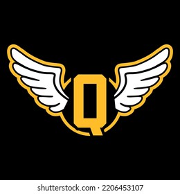 Q logo wing for identity. vector illustration for your brand.