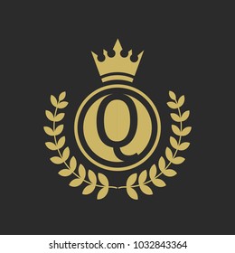 Q Luxury logo,Design for Boutique hotel,Resort,Restaurant, Royalty, Victorian identity, luxury Hotel, Heraldic, Fashion,VIP,Club,education Full vector logo template.