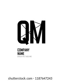 Q M Initial abstract logo vector template