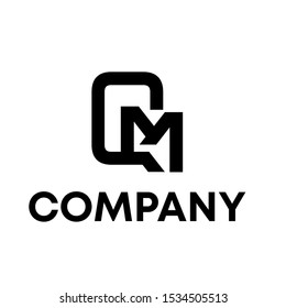 Q & M initial sign logo vector elements