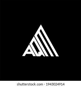 A Q M  letter logo creative design on black color background. AQMicon