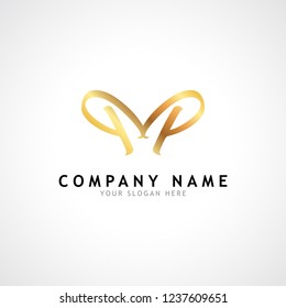 q m p qmp gold Initial logo template vector