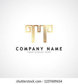 q m p qmp gold Initial logo template vector