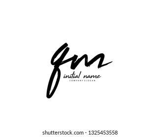 Q M QM Initial brush logo template vector