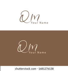 Q M QM  Initial letter handwriting and signature logo.