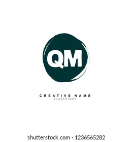 Q M QM Initial logo template vector. Letter logo concept