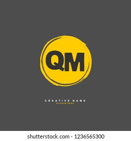 Q M QM Initial logo template vector. Letter logo concept
