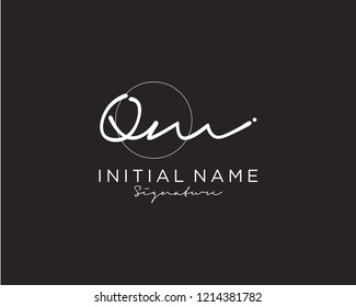 Q M Signature initial logo template vector