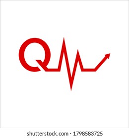 Q medical logo design vector sign 