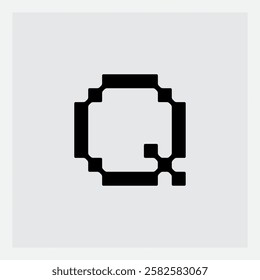 Q - Minimal elegant tech logo. Trendy logo. Logotype or icon. Logo based on letter Q.