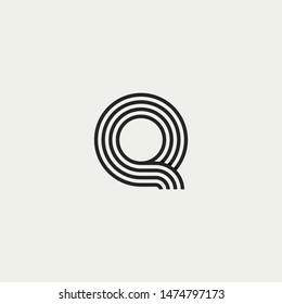 Q monogram. Abstract letter Q logo design. Line creative symbol. Logo branding. Universal vector icon - Vector