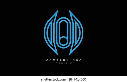 Q monogram letter initials text alphabet logo design