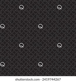 Q Monogramm auf schwarzem Hintergrund, Vektordesign