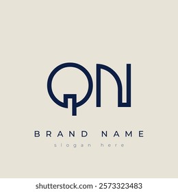 Q and N logo design. QN abstract Letters Logo Monogram. This logo design is the process of creating a visual symbol that represents a brand, company, or individual.