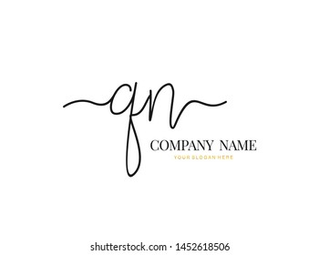 Q N QN Beauty vector initial logo, handwriting logo of initial signature, wedding, fashion, jewerly, boutique, floral and botanical with creative template for any company or business.