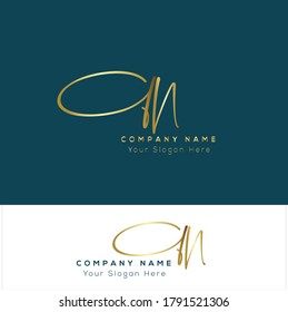 Q N QN  Initial letter handwriting and signature logo. Beauty vector initial logo .Fashion, boutique, floral and botanical