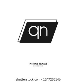 Q N QN Initial logo letter with minimalist concept. Vector with scandinavian style logo.