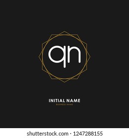 Q N QN Initial logo letter with minimalist concept. Vector with scandinavian style logo.