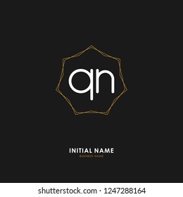 Q N QN Initial logo letter with minimalist concept. Vector with scandinavian style logo.