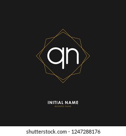 Q N QN Initial logo letter with minimalist concept. Vector with scandinavian style logo.