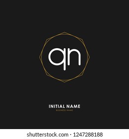 Q N QN Initial logo letter with minimalist concept. Vector with scandinavian style logo.