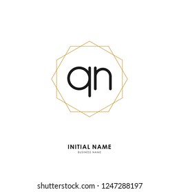Q N QN Initial logo letter with minimalist concept. Vector with scandinavian style logo.