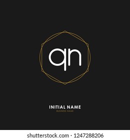 Q N QN Initial logo letter with minimalist concept. Vector with scandinavian style logo.