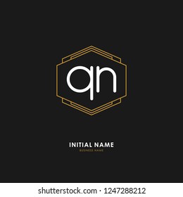 Q N QN Initial logo letter with minimalist concept. Vector with scandinavian style logo.