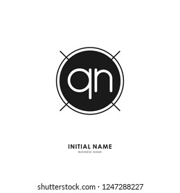 Q N QN Initial logo letter with minimalist concept. Vector with scandinavian style logo.