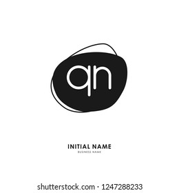 Q N QN Initial logo letter with minimalist concept. Vector with scandinavian style logo.