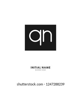 Q N QN Initial logo letter with minimalist concept. Vector with scandinavian style logo.
