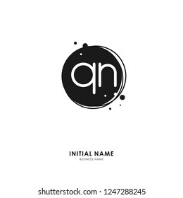 Q N QN Initial logo letter with minimalist concept. Vector with scandinavian style logo.