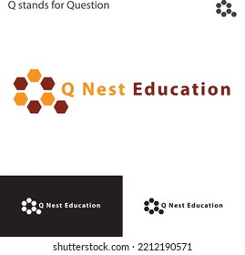 Q nest logo design. A creative logo design for question concept.