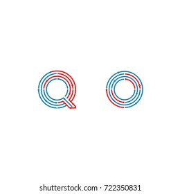 Q O Initial Technology Logo Design 