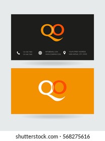 Q & O Letter logo design vector element