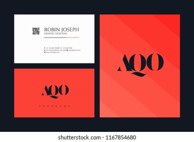 A Q O Letters Joint logo icon and business card vector template.