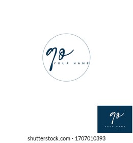 Q O QO Initial letter handwriting and signature logo.	