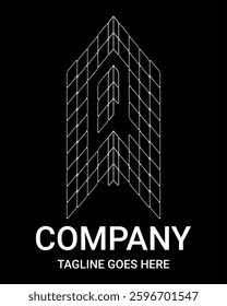 'Q' Outline Letter Architecture Logo. Spider web style outline capital letter logo. Perfect for Company, T-shirt, Home, Architecture, Building, and Construction. Also suitable for sports car, gamer.