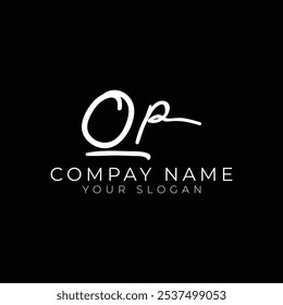 q p letra inicial y logo de la firma. Vector de letras de caligrafía dibujado a mano QP para bienes raíces, belleza, Fotografía, diseño de logotipos de letras