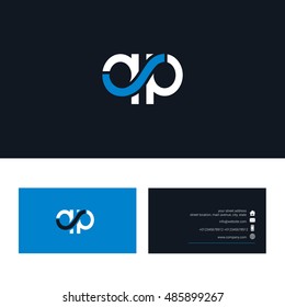 Q P Letter logo, with Business card template
