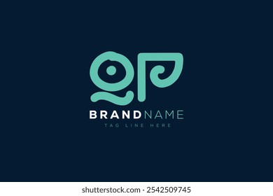 Diseño de logo Q y P. Monograma del logotipo de las letras abstractas de QP. Este diseño de logotipo es el proceso de crear un símbolo visual que representa una marca, empresa o individuo.