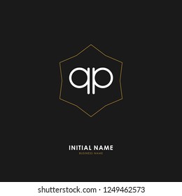 Q P QP Initial logo letter with minimalist concept. Vector with scandinavian style logo.