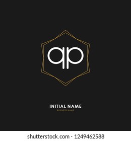 Q P QP Initial logo letter with minimalist concept. Vector with scandinavian style logo.